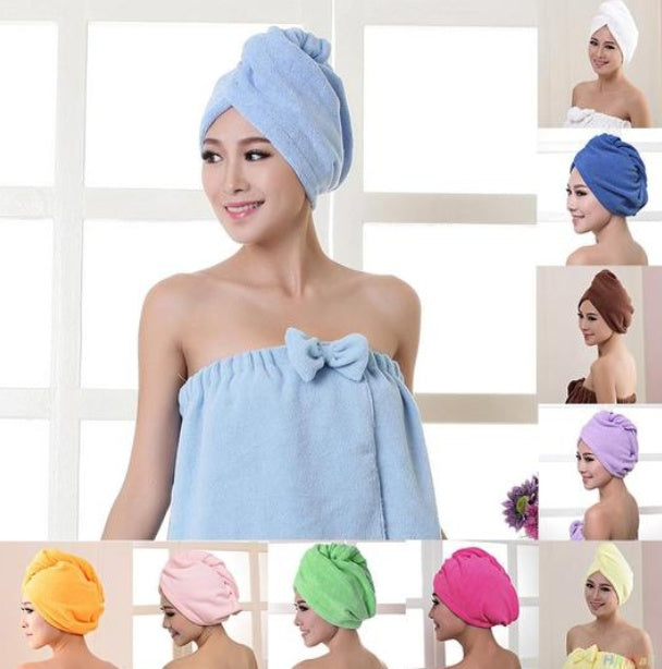 Bonnet de séchage pour femmes, serviette absorbante pour cheveux