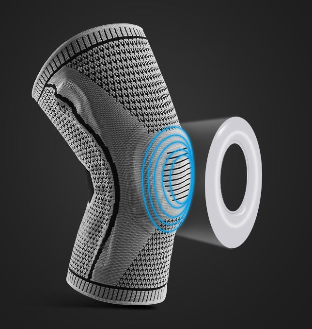 Genouillères de sport avec protection rotulienne en silicone à ressort