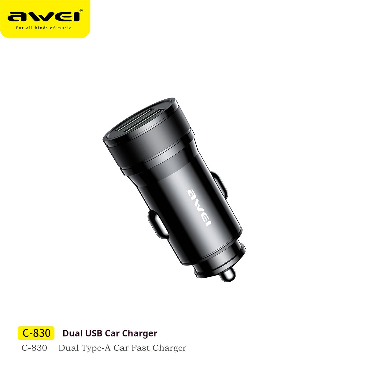 Chargeur de voiture double USB AWEI