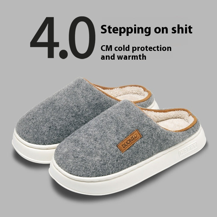 Pantoufles en coton unies pour femmes – spécial hiver.