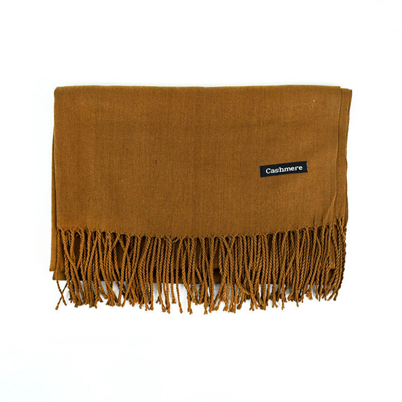 Écharpe pour femme unie avec franges, haute qualité