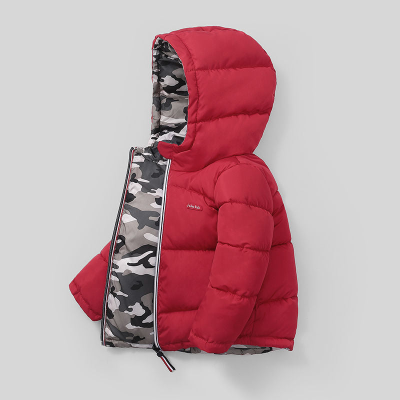 Manteau d’hiver réversible et matelassé pour enfants