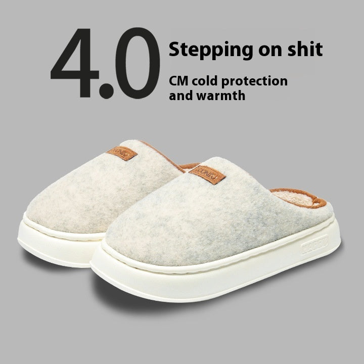 Pantoufles en coton unies pour femmes – spécial hiver.