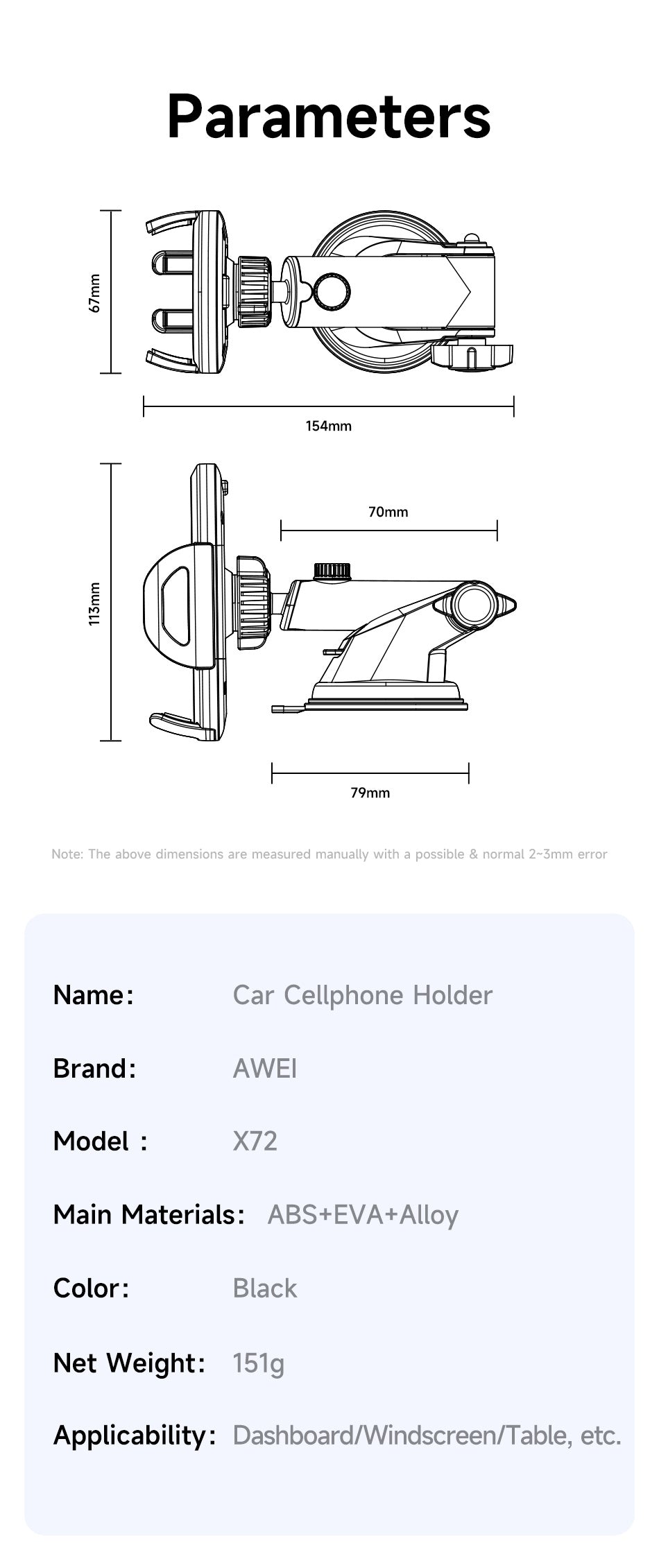Chargeur rapide 22,5 W / 20 W (prise EU) AWEI