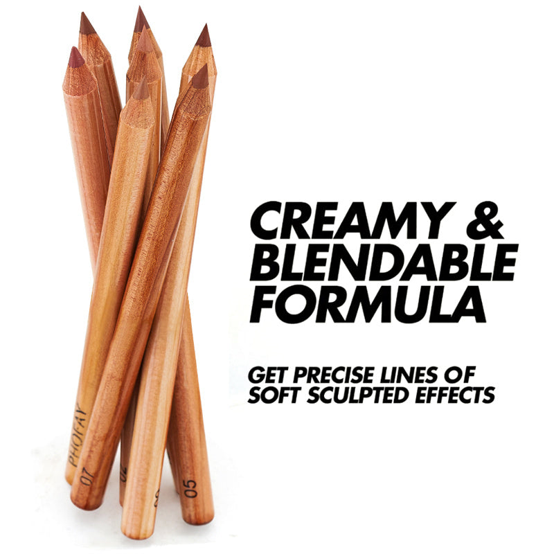 PHOFAY Kit de crayons à lèvres nude